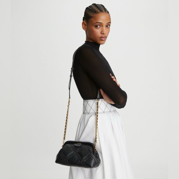 New Tory Burch Fleming Soft Small Frame Crossbody in Black - Picture 10 of 10
